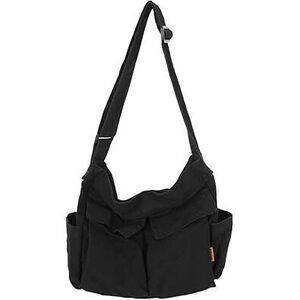 Canvas Messenger Bag Large Hobo Crossbody Bag With Multiple Pockets Casual